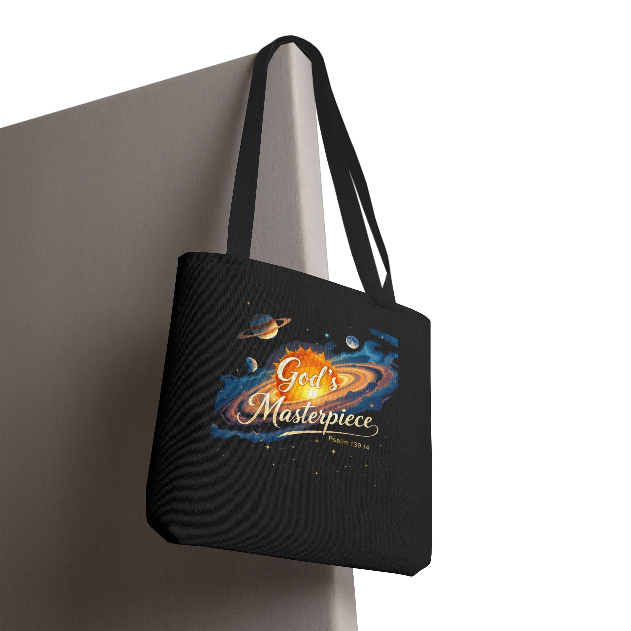 God's Masterpiece Galaxy Unisex Tote Bag | Space Scripture Design