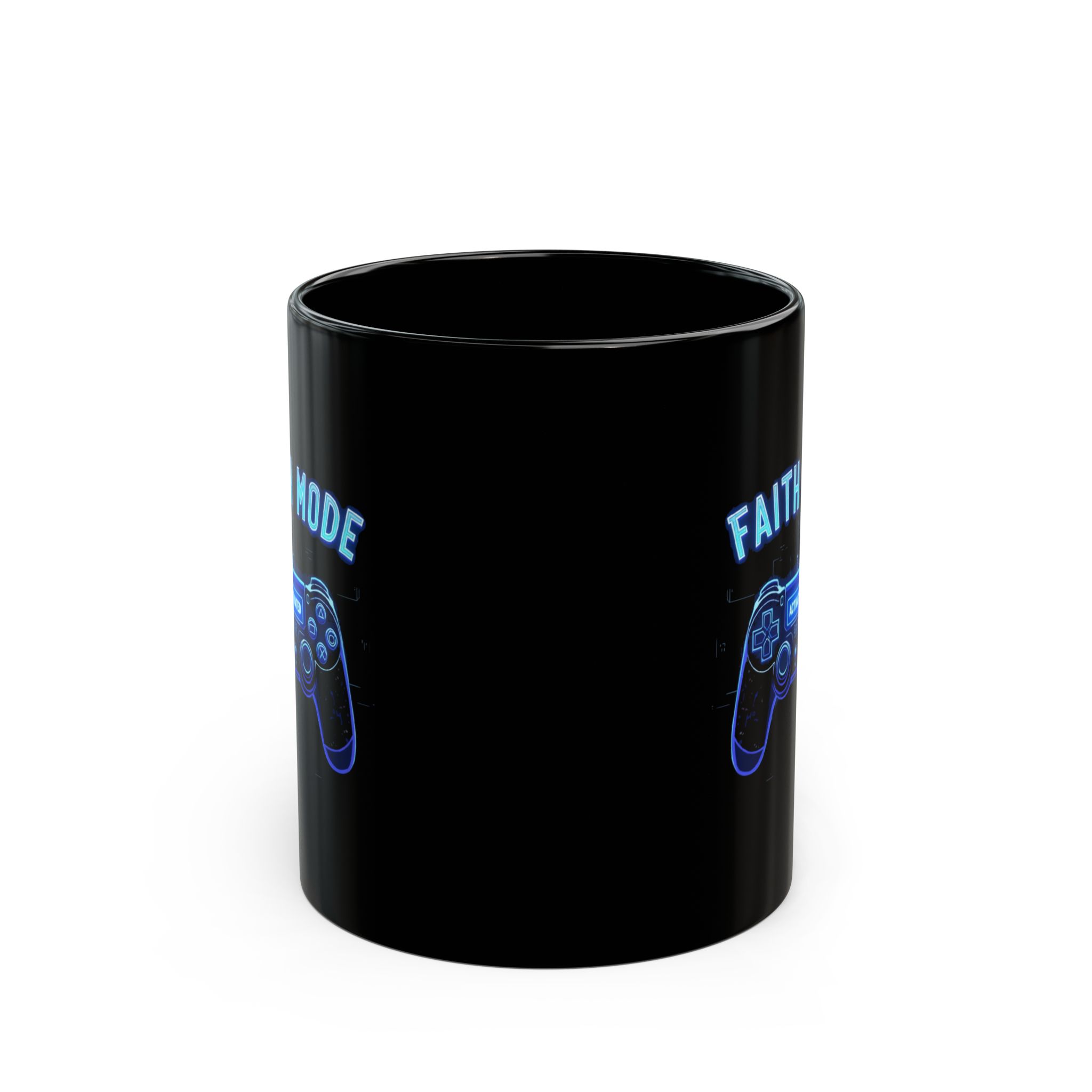 Gamer Faith Mode Mug, Video Game Gift, 11oz 15oz Black Coffee Cup, Motivational Drinkware, Gamer Accessories - Image 2