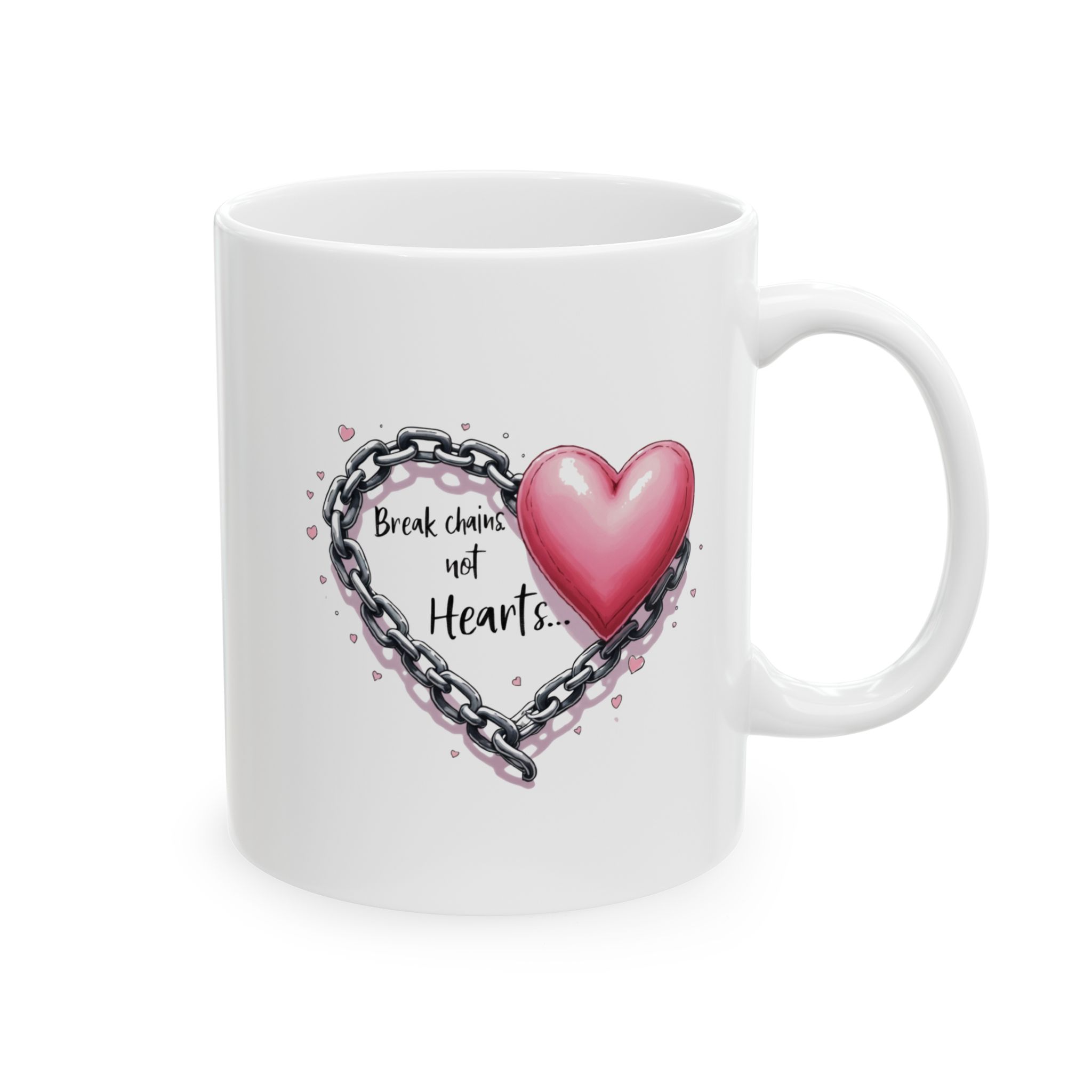 Heart Chain Ceramic Mug - Perfect Gift for Coffee Lovers, Valentine’s Day, Home Decor, Friendship, Inspirational Quotes - Image 5
