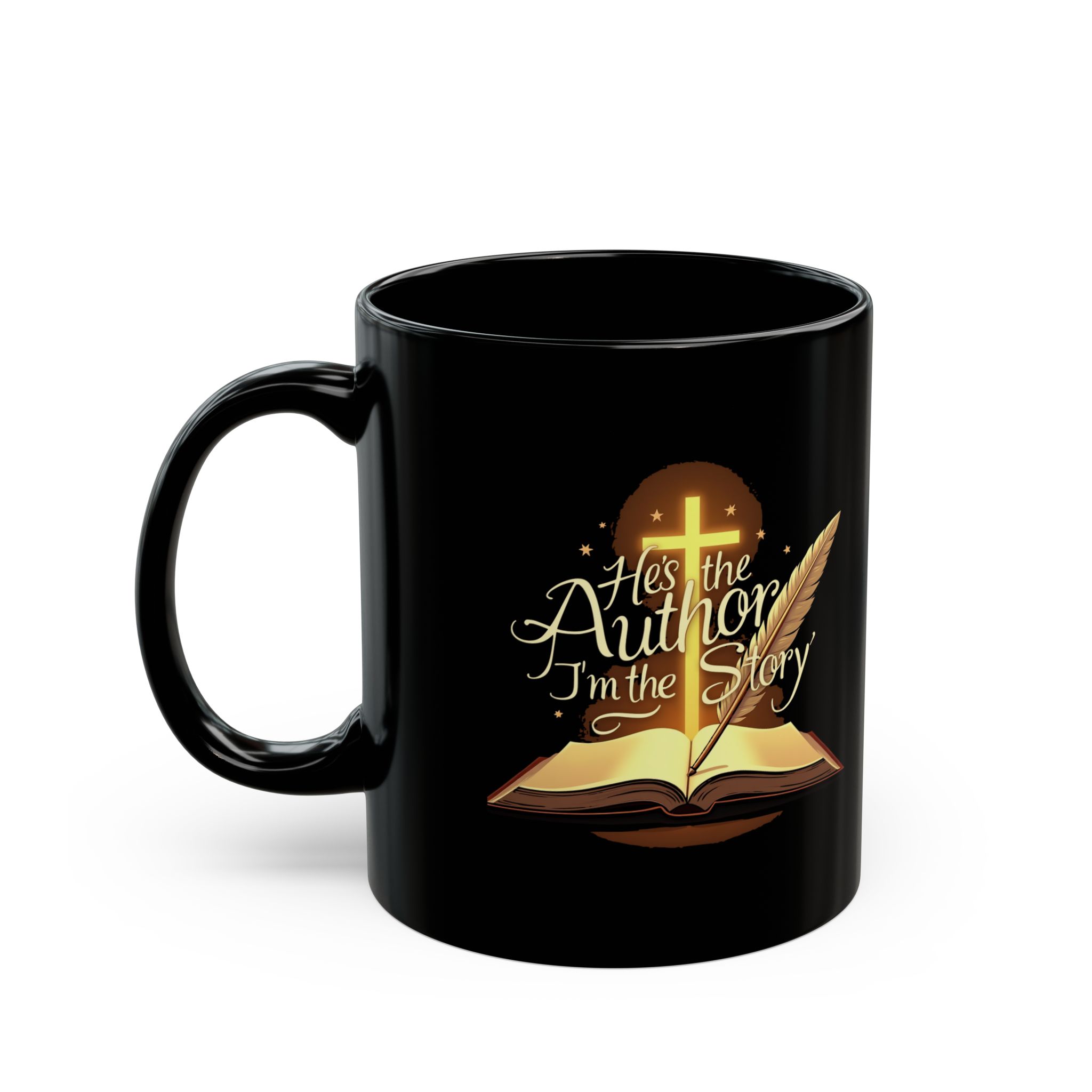 Faith-Inspired Black Mug: Perfect Gift for Writers, Christians, and Book Lovers | 11oz or 15oz | Inspirational Coffee Cup - Image 4