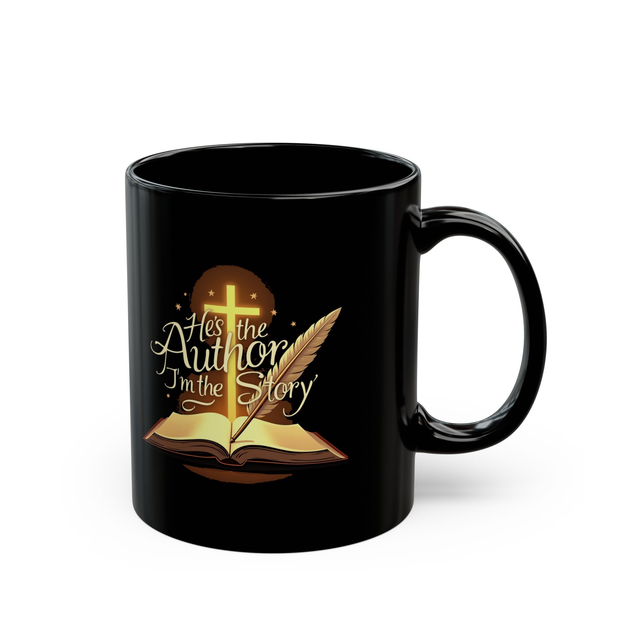 Faith-Inspired Black Mug: Perfect Gift for Writers, Christians, and Book Lovers | 11oz or 15oz | Inspirational Coffee Cup - Image 3