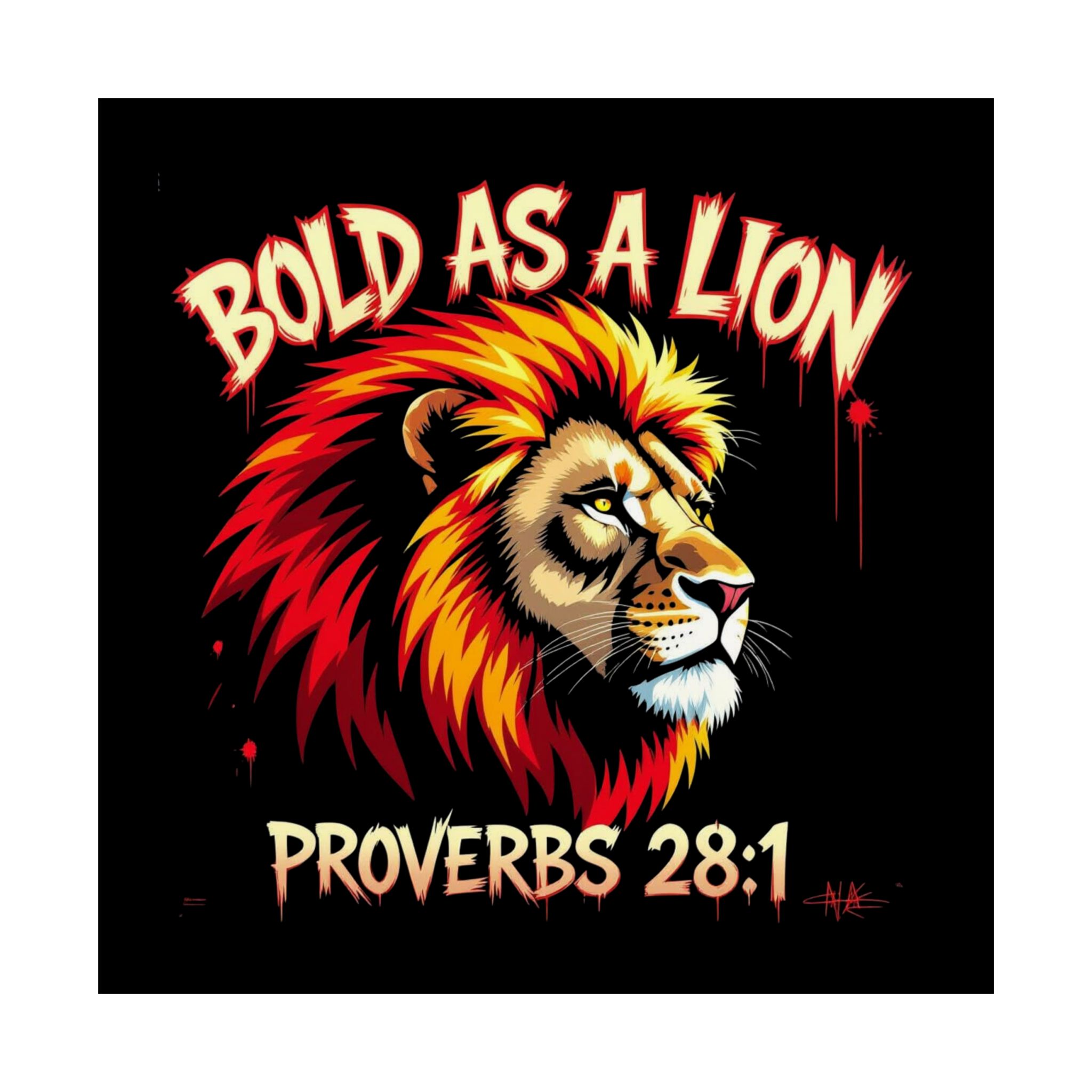 Bold as a Lion Proverbs 28:1 Poster | Matte Horizontal - Image 3