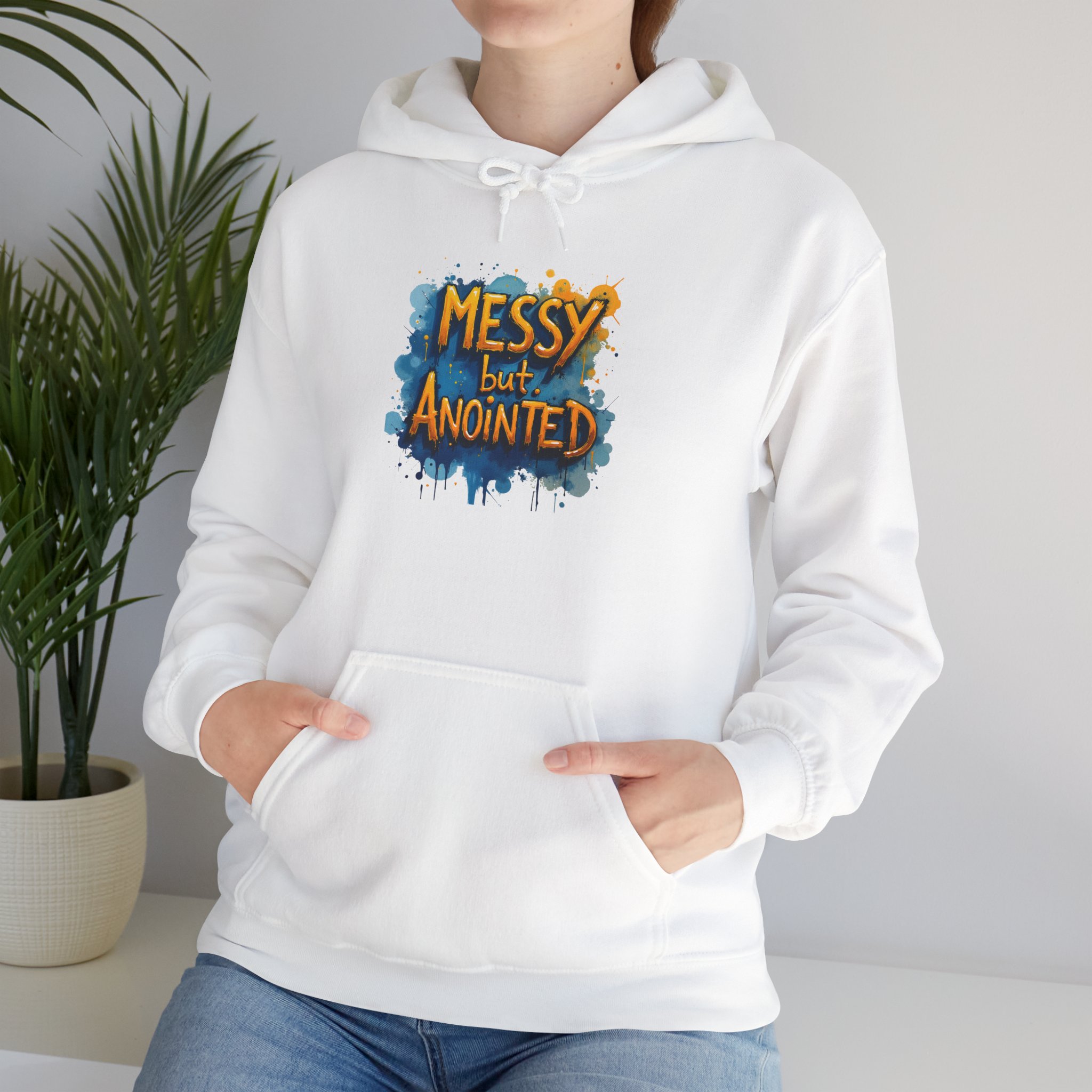 Messy but Anointed Hoodie - Unisex Heavy Blend Sweatshirt, Cozy Gift, Inspirational Apparel, Church Events, Casual Wear