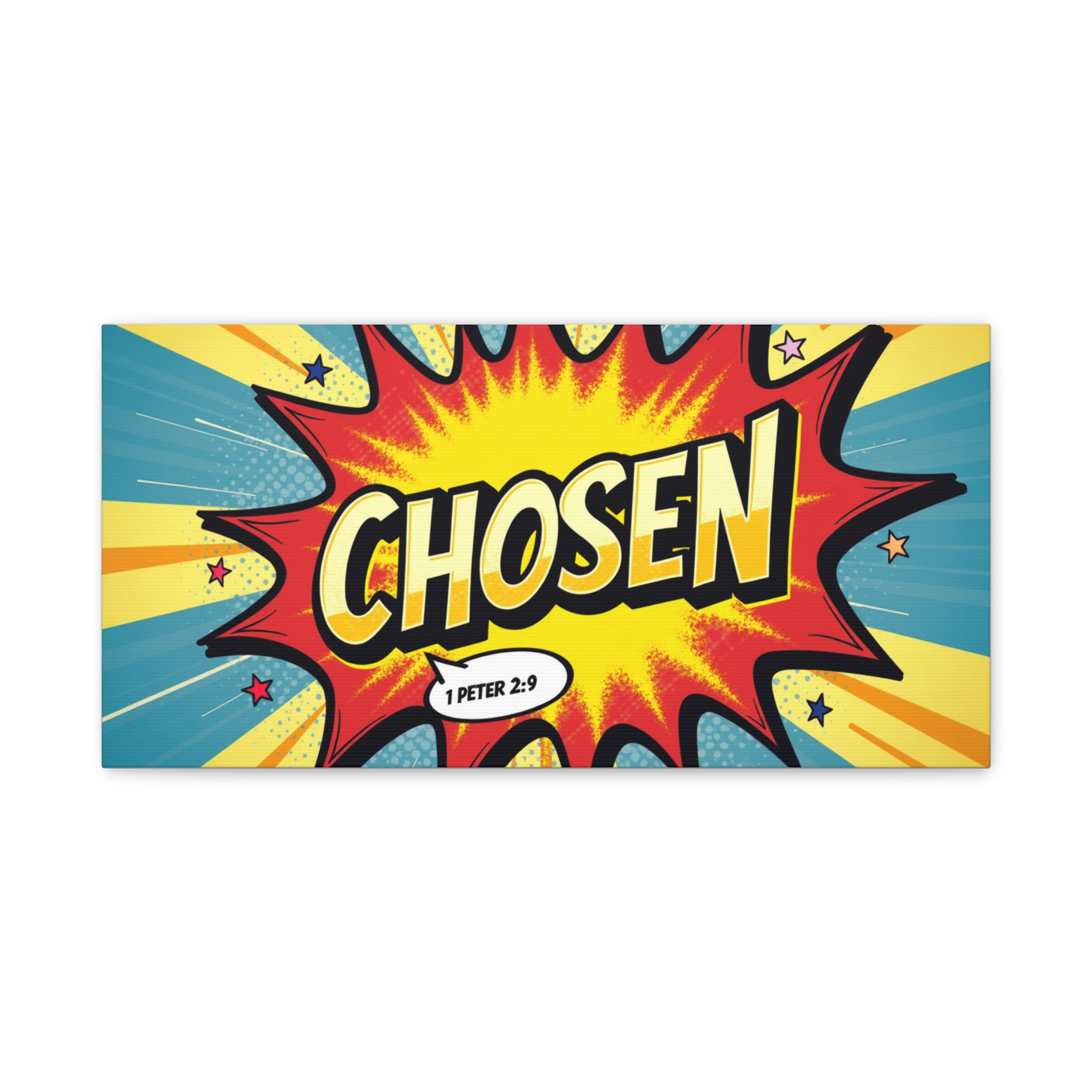 Chosen Comic Pop Art Canvas Wall Art – 1 Peter 2:9 Inspirational Scripture Print - Image 2