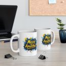 Vibrant Art Inspirational Ceramic Mug - Motivational Gift, Coffee Lover Mug, Colorful Artwork, Unique Present, Birthday Mug