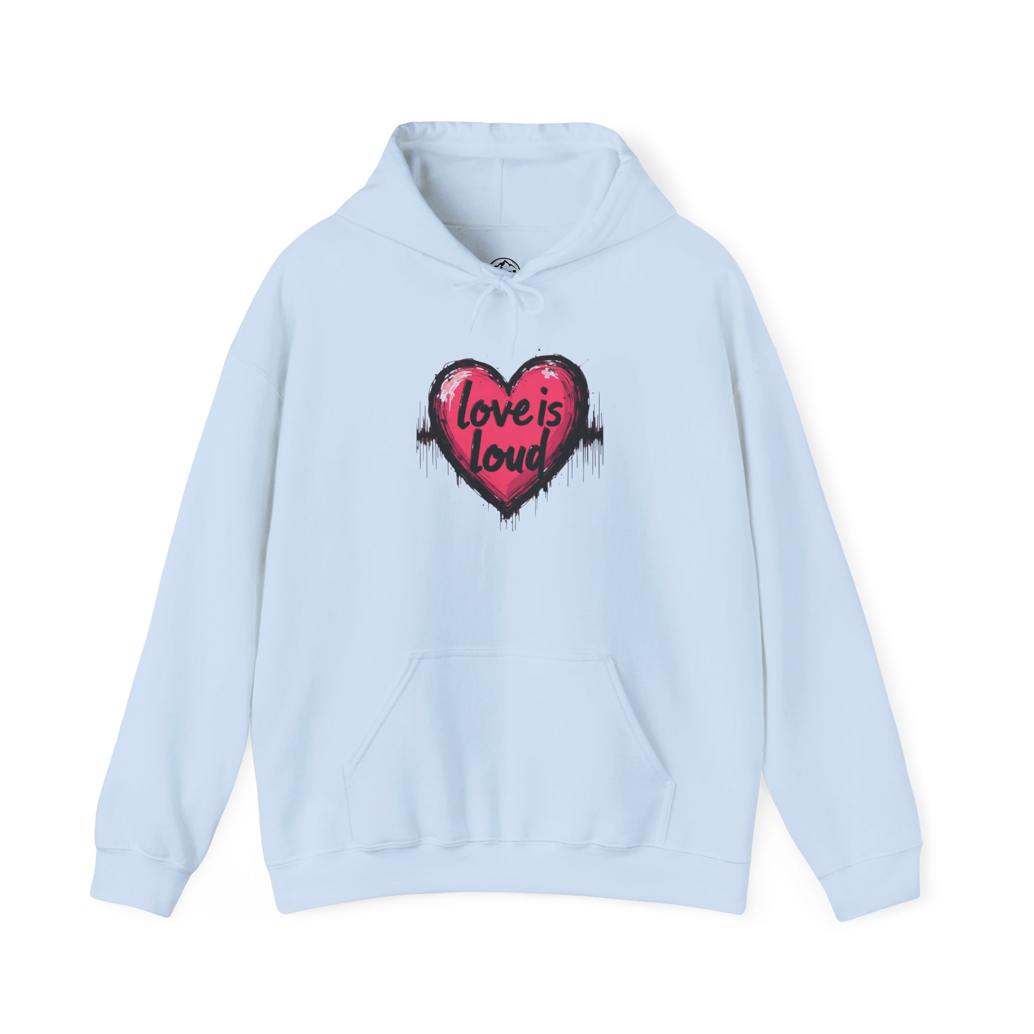 Love is Loud Hooded Sweatshirt, Cozy Unisex Hoodie for Everyday Wear, Gifts for Her, Comfortable Sweatshirt, Valentine's Day Apparel - Image 7
