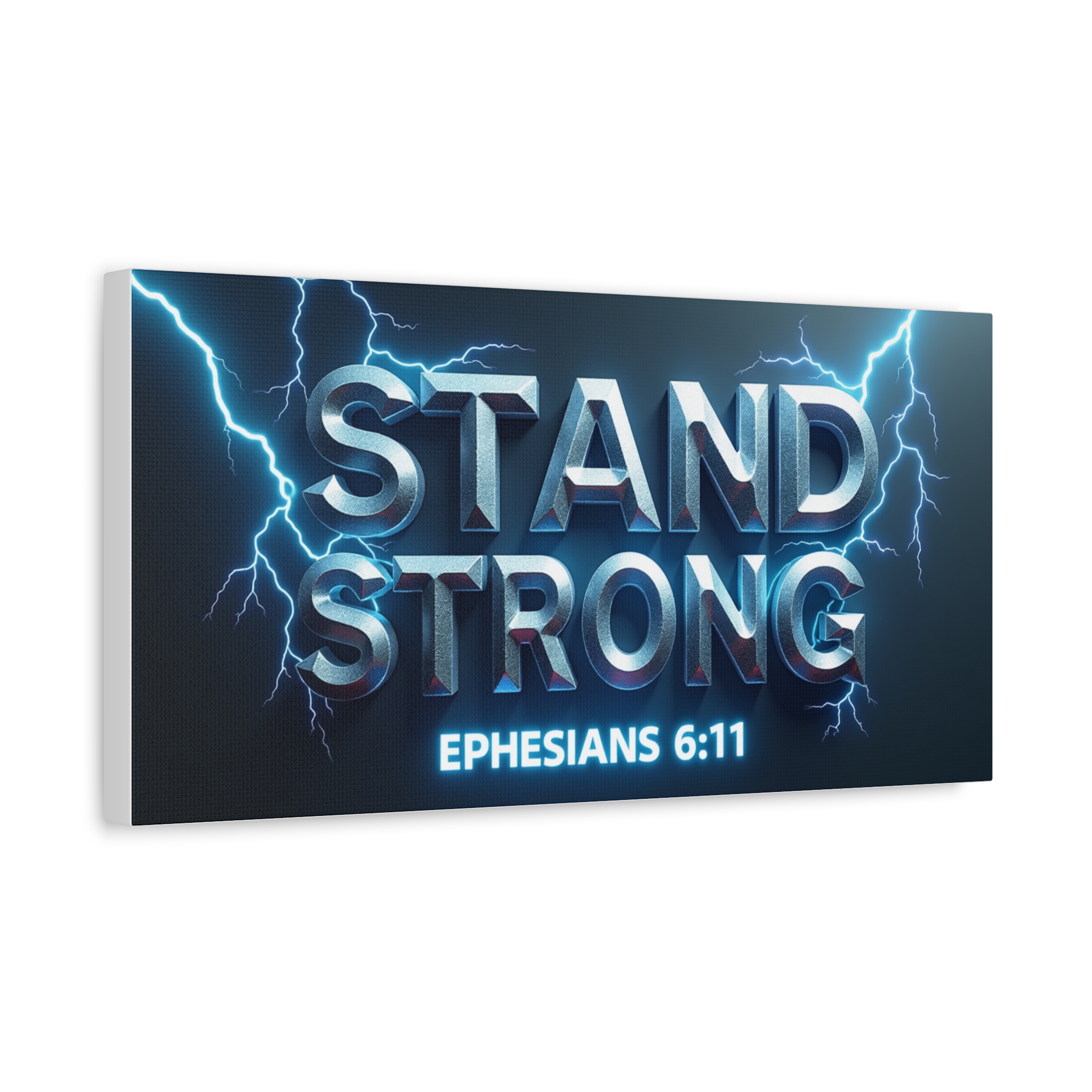 Stand Strong Canvas Wall Art — Ephesians 6:11 Lightning Faith Print - Image 3