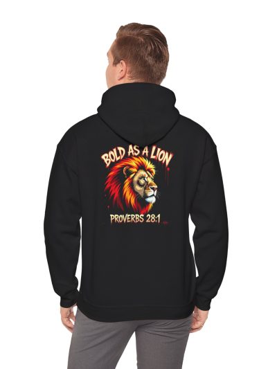 Bold as a Lion Proverbs 28:1 Hoodie | Lion Graphic Religious Sweatshirt
