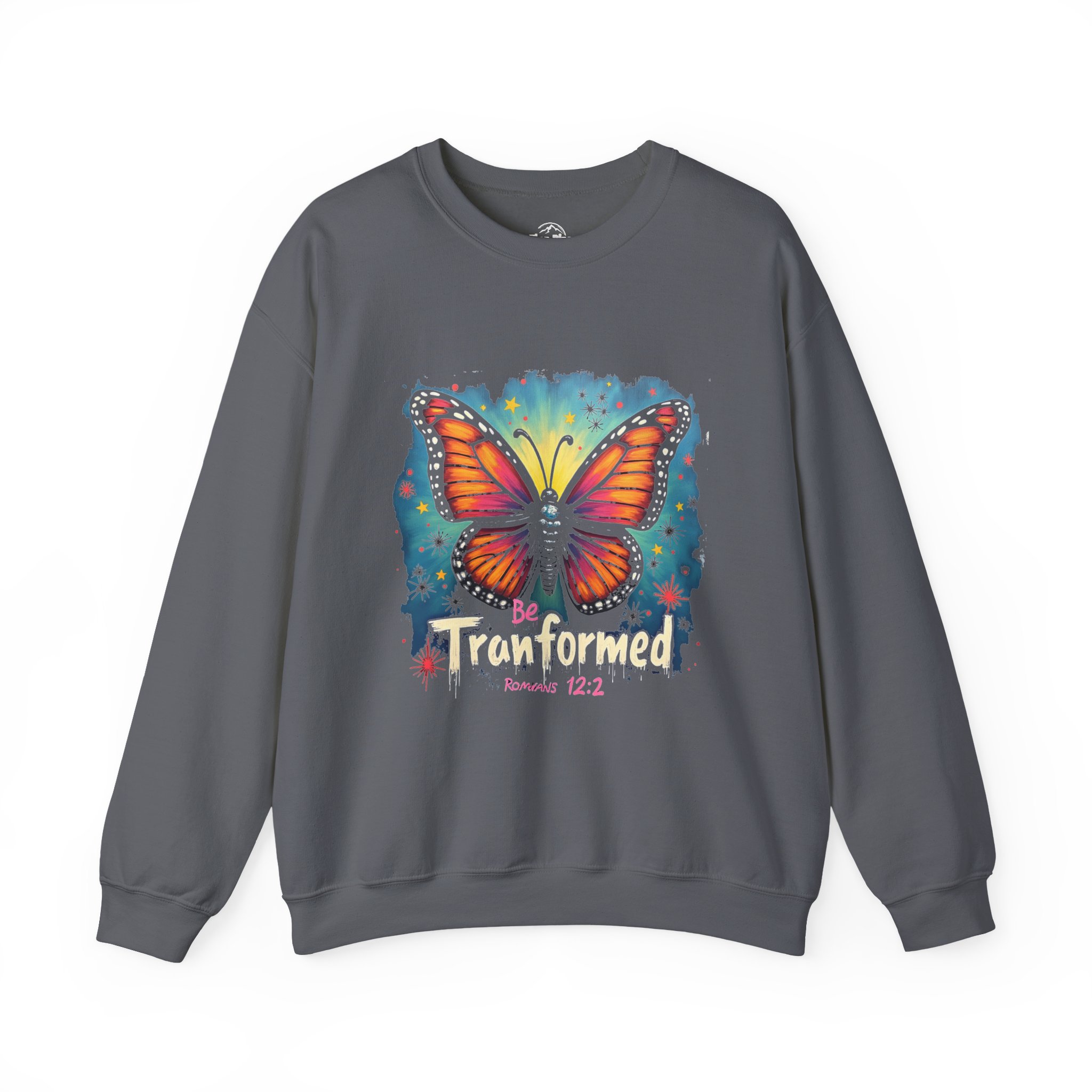 Transformed Butterfly sweatshirt | Christian Scripture Romans 12:2, Monarch Wings, Faith Apparel - Image 8