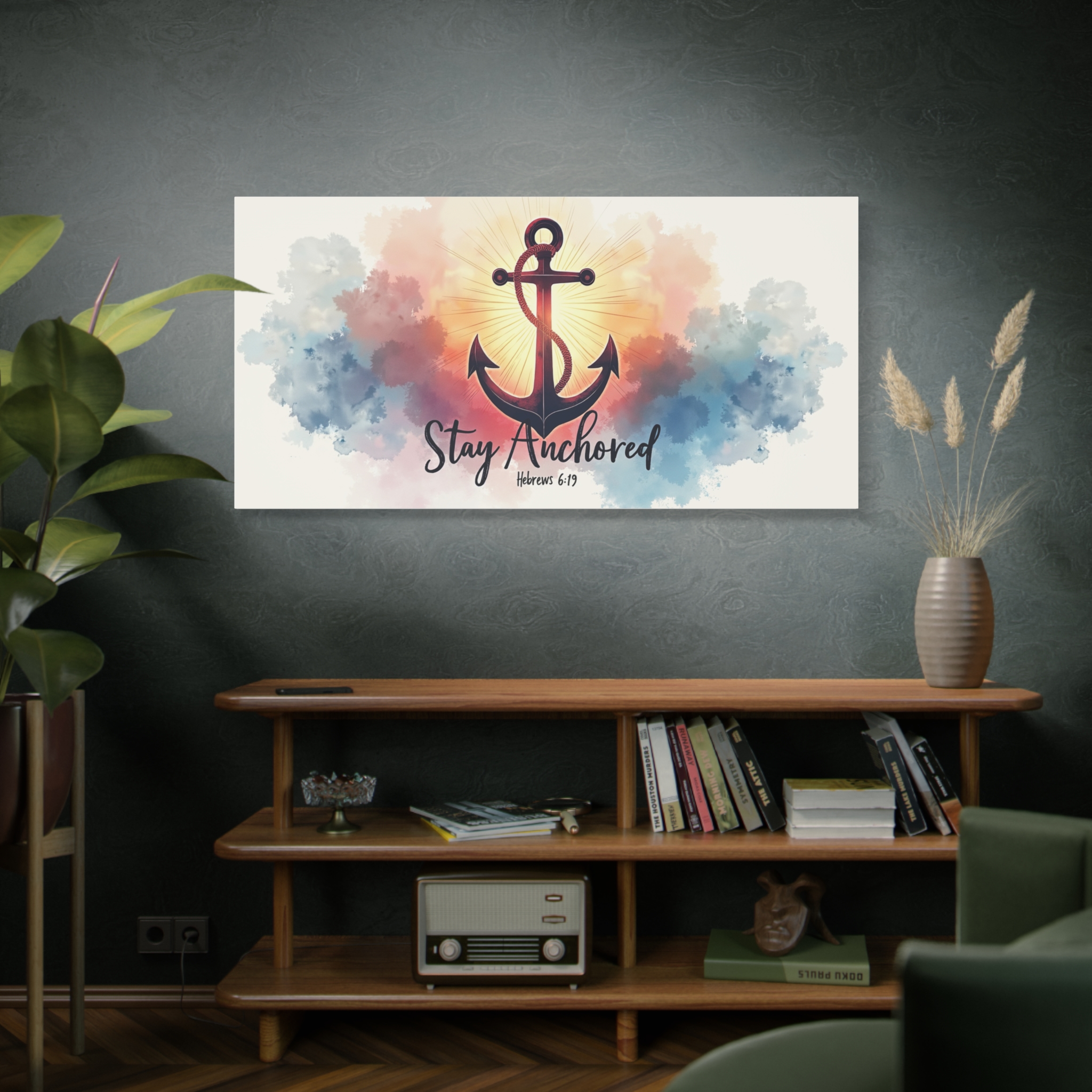 Stay Anchored Anchor Canvas Wall Art — Matte Stretched Canvas (Hebrews 6:19) - Image 5