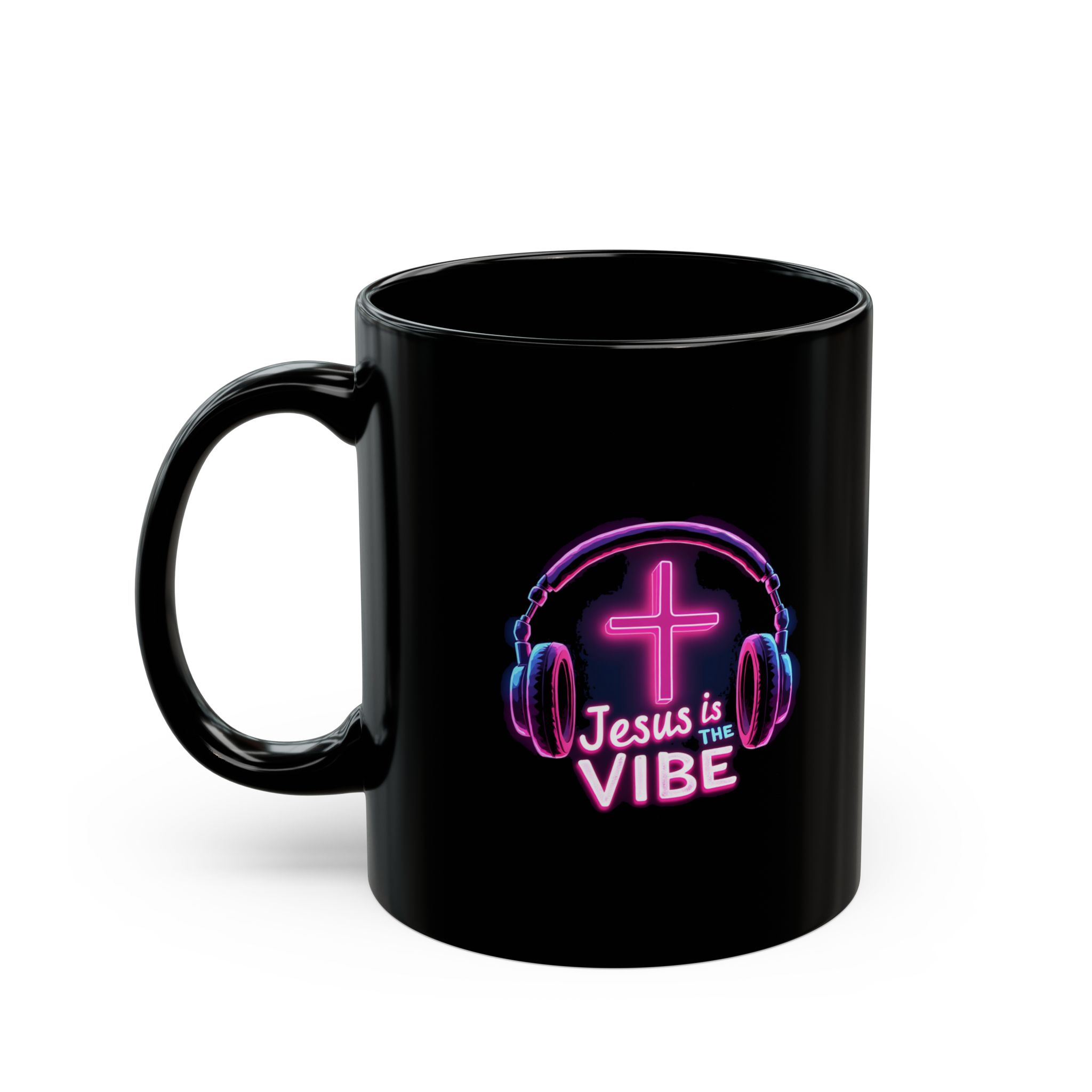 Jesus is the Vibe Mug, Christian Coffee Cup, Inspirational Gift, Prayer Mug, Black Ceramic Drinkware - Image 4