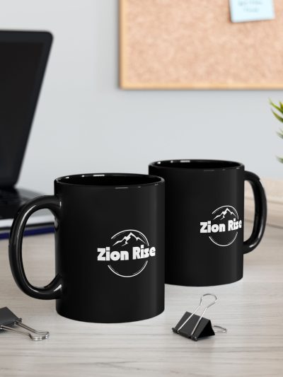 Zion Rise Black Coffee Mug — Mountain Logo Ceramic Mug (11oz & 15oz)