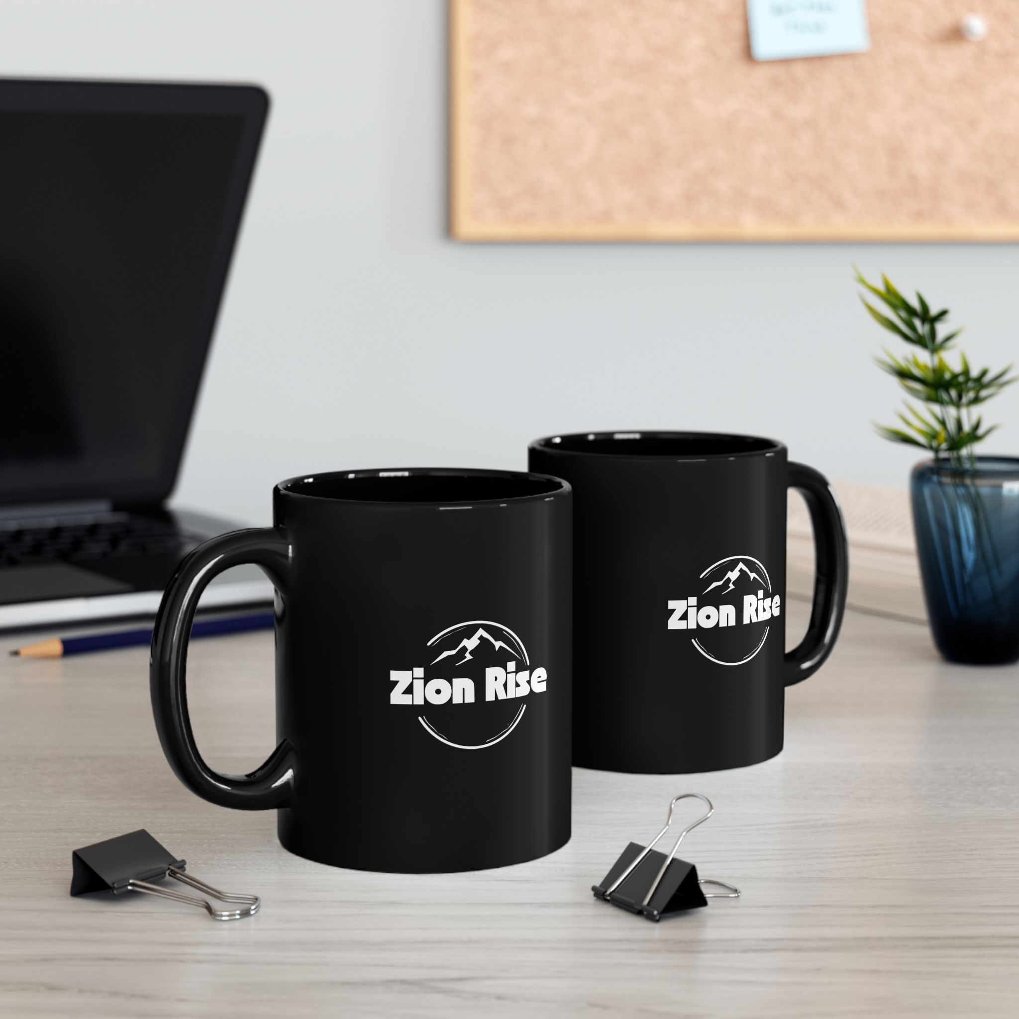 Zion Rise Black Coffee Mug — Mountain Logo Ceramic Mug (11oz & 15oz)