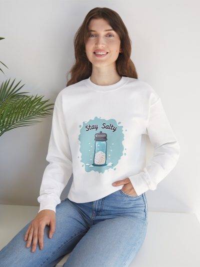 Stay Salty Unisex Sweatshirt, Cozy Crewneck, Nautical Gift, Ocean Lover Apparel, Fun Casual Wear, Perfect for Beach Days