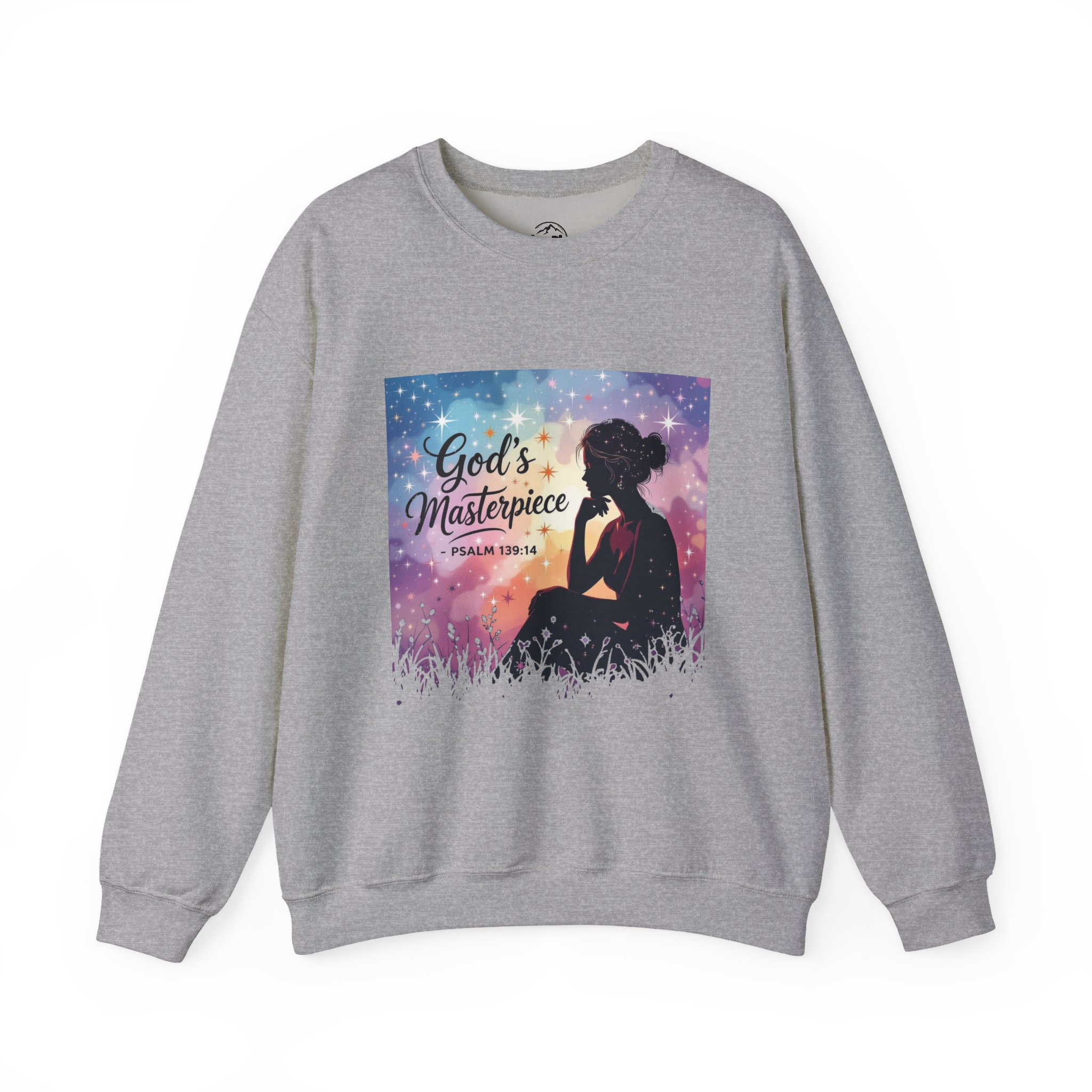 God's Masterpiece silhouette, Sweatshirt | Psalm 139:14 Christian Inspirational - Image 6