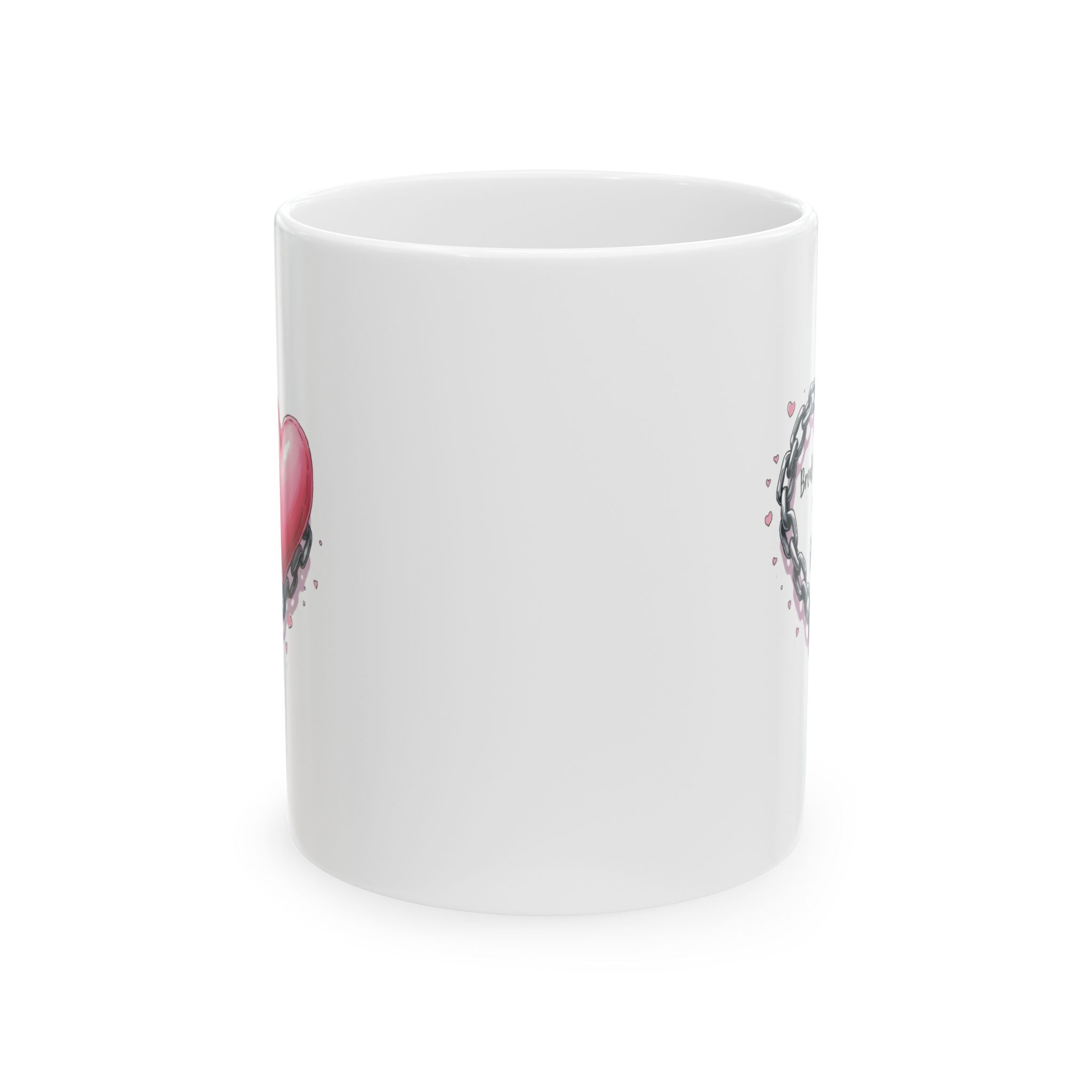 Heart Chain Ceramic Mug - Perfect Gift for Coffee Lovers, Valentine’s Day, Home Decor, Friendship, Inspirational Quotes - Image 2