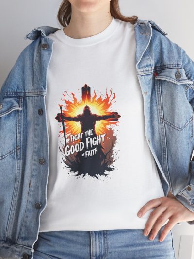 Fight the Good Fight, Christian Streetwear, Gift, Unisex Heavy Cotton Tee