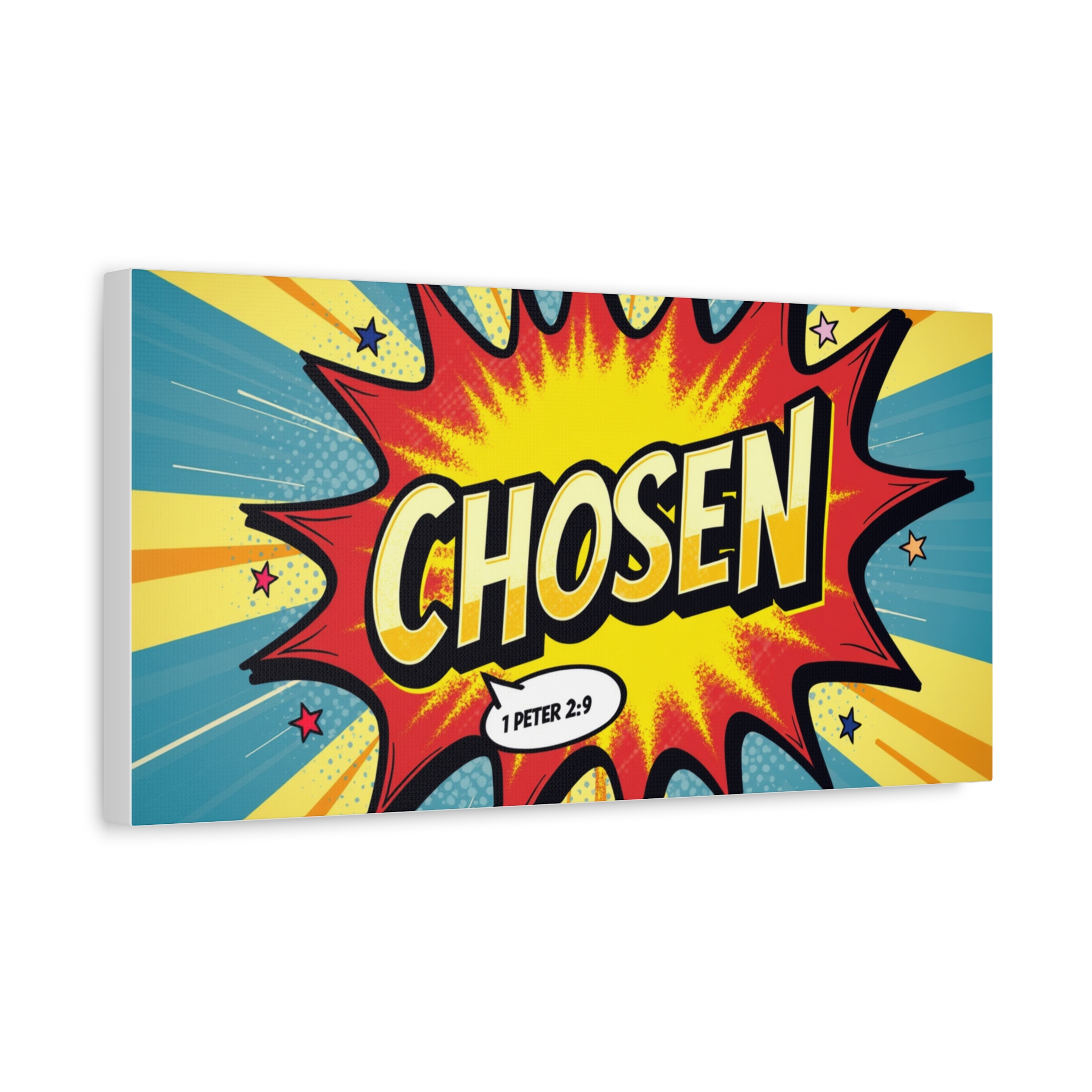 Chosen Comic Pop Art Canvas Wall Art – 1 Peter 2:9 Inspirational Scripture Print - Image 3