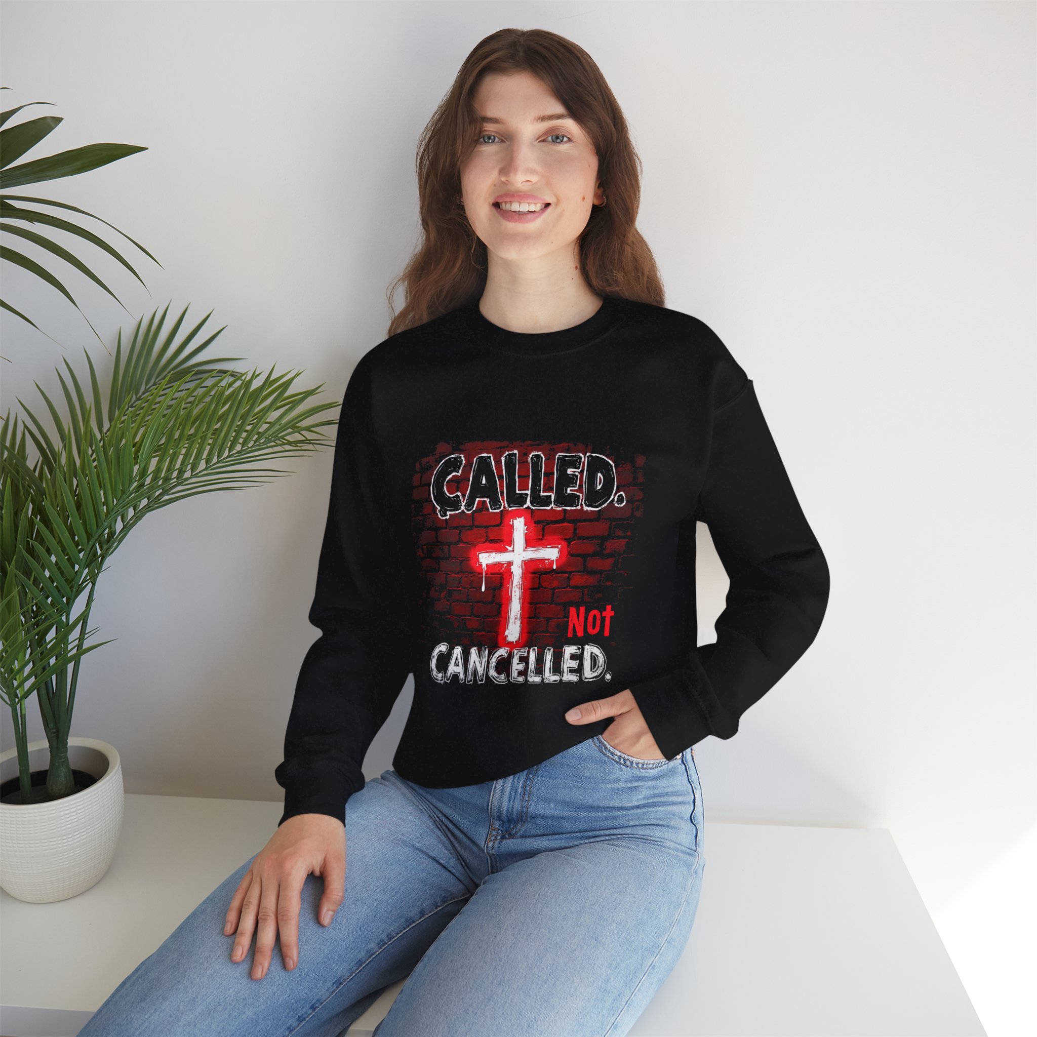 Faith-Inspired Unisex Heavy Blend Crewneck Sweatshirt, Inspirational Apparel, Religious Gift, Cozy Clothing, Casual Streetwear