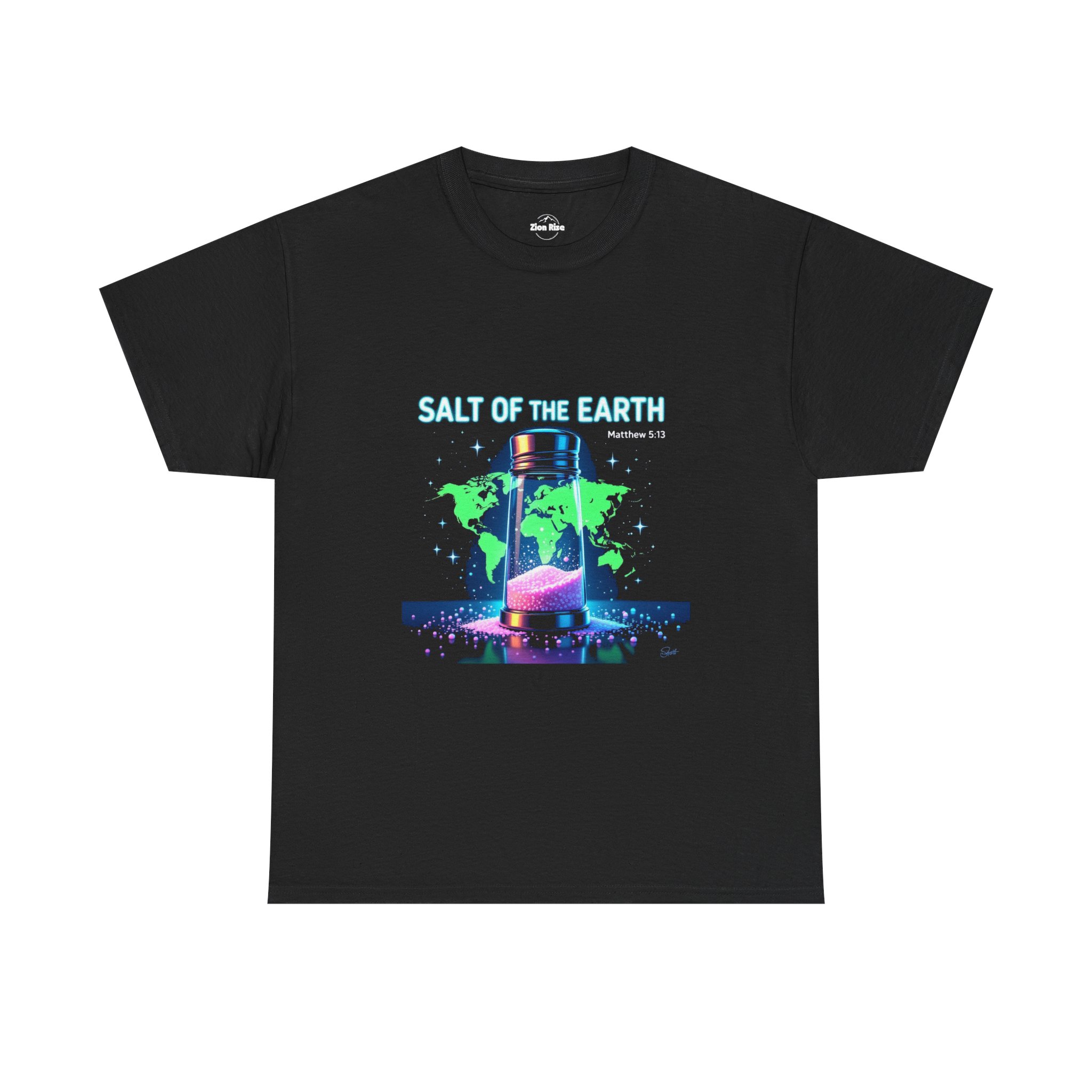 Salt of the Earth T-Shirt | Salt Shaker Globe Faith Design - Image 3