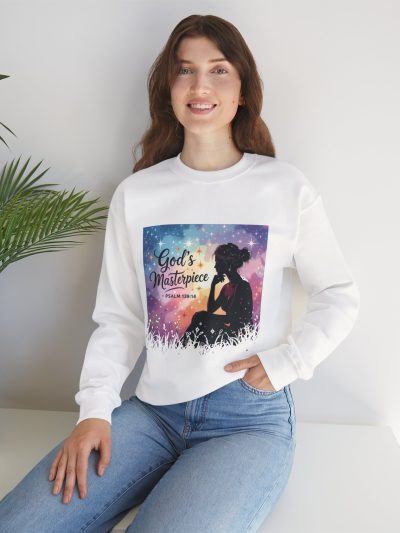 God's Masterpiece silhouette, Sweatshirt | Psalm 139:14 Christian Inspirational