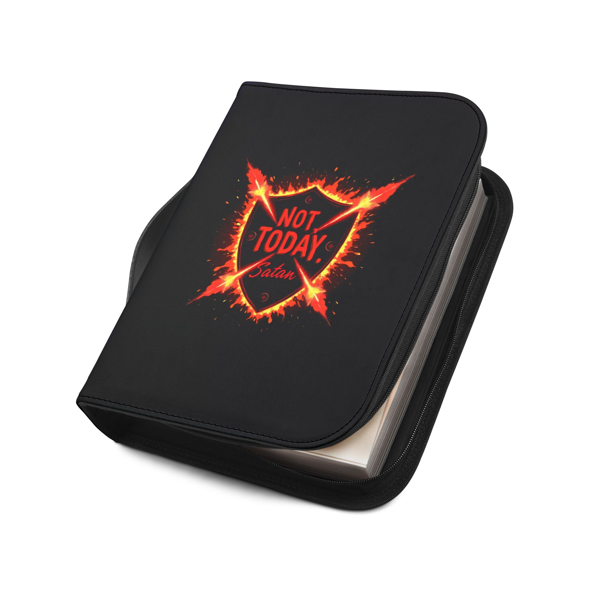 Stylish Bible Cover with 'Not Today, Satan' Design, Inspirational Gift, Faith-Based Accessory, Prayer Journal Holder, Christian Essential - Image 8
