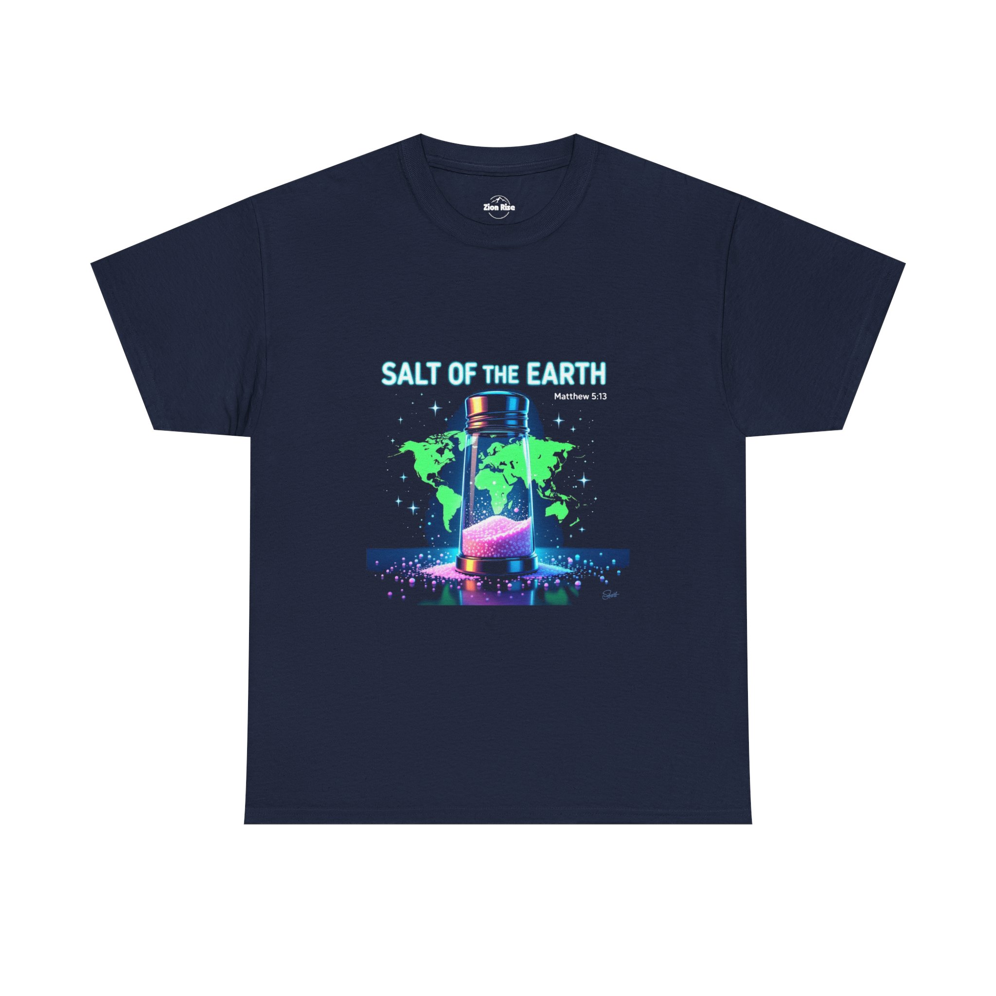 Salt of the Earth T-Shirt | Salt Shaker Globe Faith Design - Image 8
