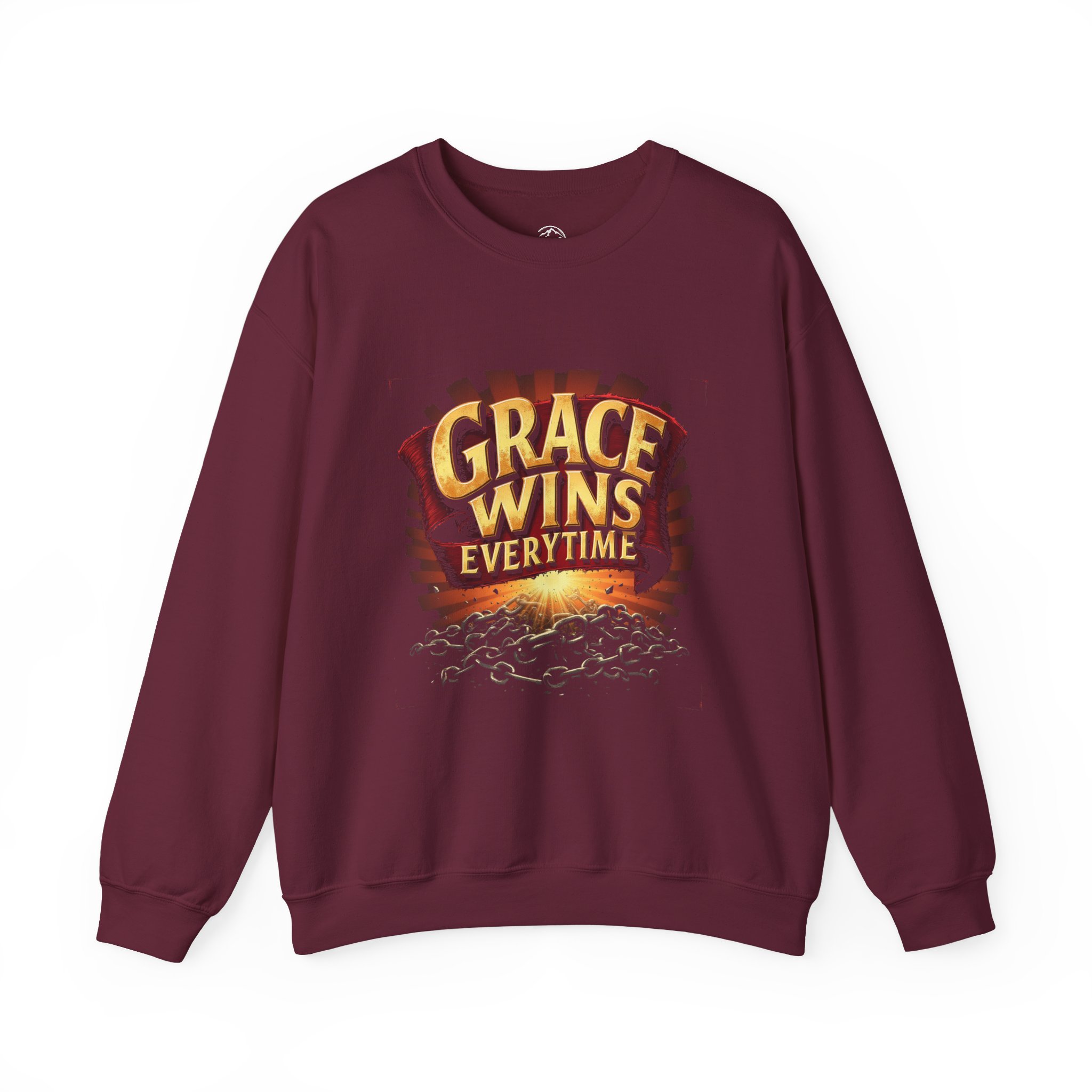 Grace Wins Crewneck Sweatshirt - Inspirational Apparel, Motivational Gift, Everyday Wear, Spiritual Sweatshirt, Unisex Casual Wear - Image 5
