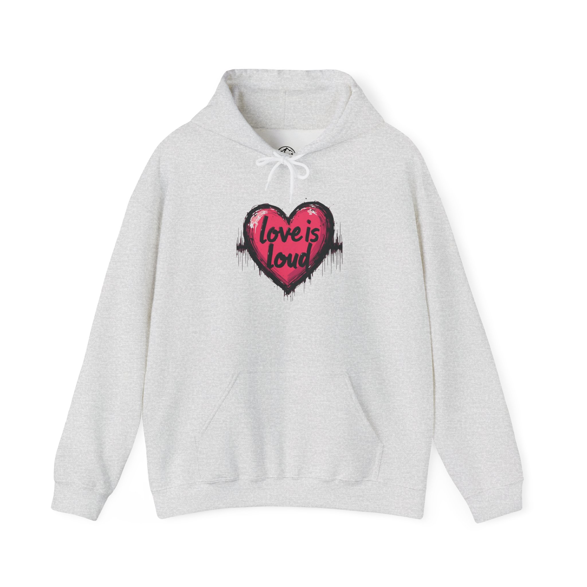 Love is Loud Hooded Sweatshirt, Cozy Unisex Hoodie for Everyday Wear, Gifts for Her, Comfortable Sweatshirt, Valentine's Day Apparel - Image 3