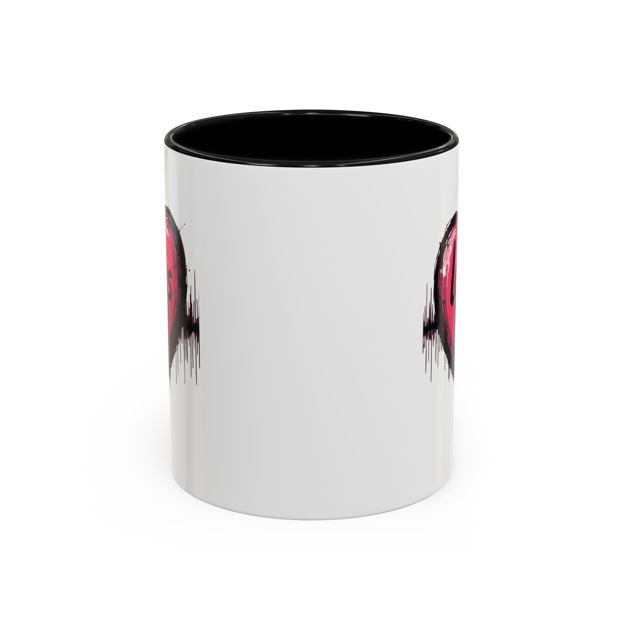 Love is Loud Accent Coffee Mug, Christian Gift, Artistic Coffee Cup, Creative Drinkware for Couples, Heart Design Mug - Image 2