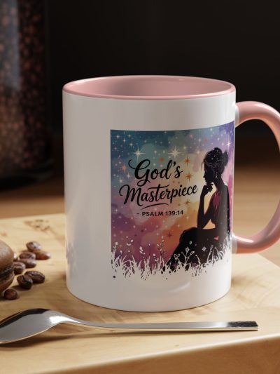 God's Masterpiece Coffee Mug | Psalm 139:14, silhouette galaxy design