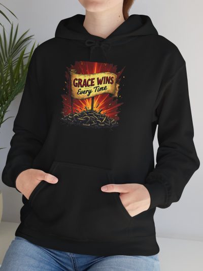 Inspirational Hoodie - Grace Wins Every Time, Motivational Apparel, Faith-Based Gift, Cozy Sweatshirt, Religious Celebrations