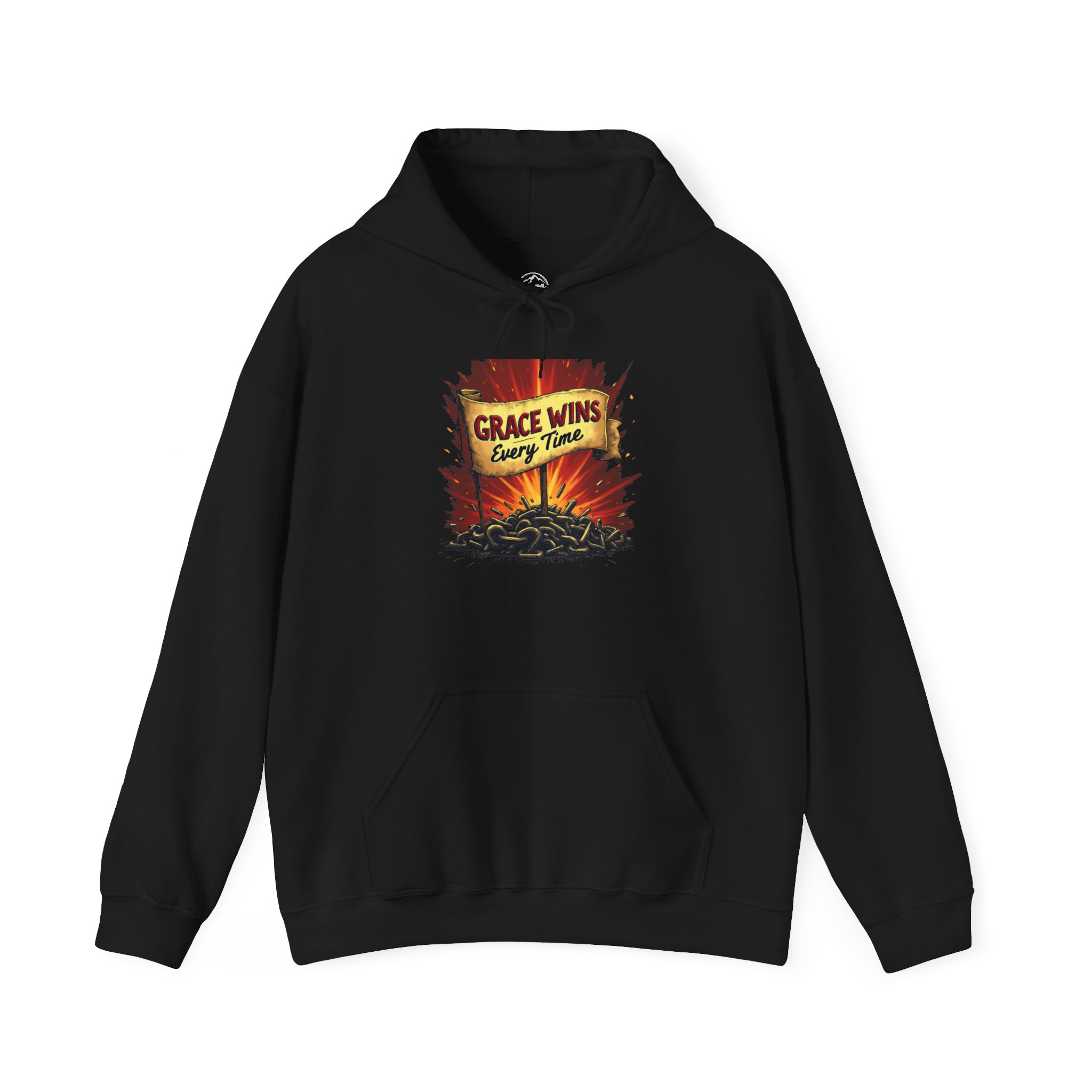 Inspirational Hoodie - Grace Wins Every Time, Motivational Apparel, Faith-Based Gift, Cozy Sweatshirt, Religious Celebrations - Image 3