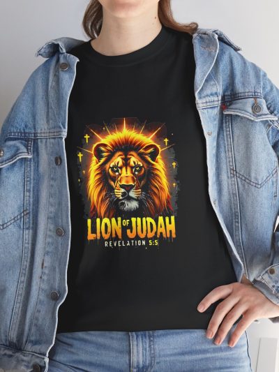 Lion of Judah T-Shirt | Glowing Lion Graphic, Revelation 5:5 Scripture Tee