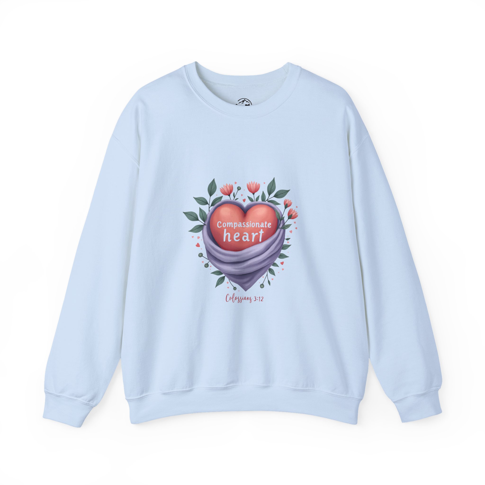 Compassionate Heart sweatshirt | Floral heart illustration, soft pastel design - Image 5