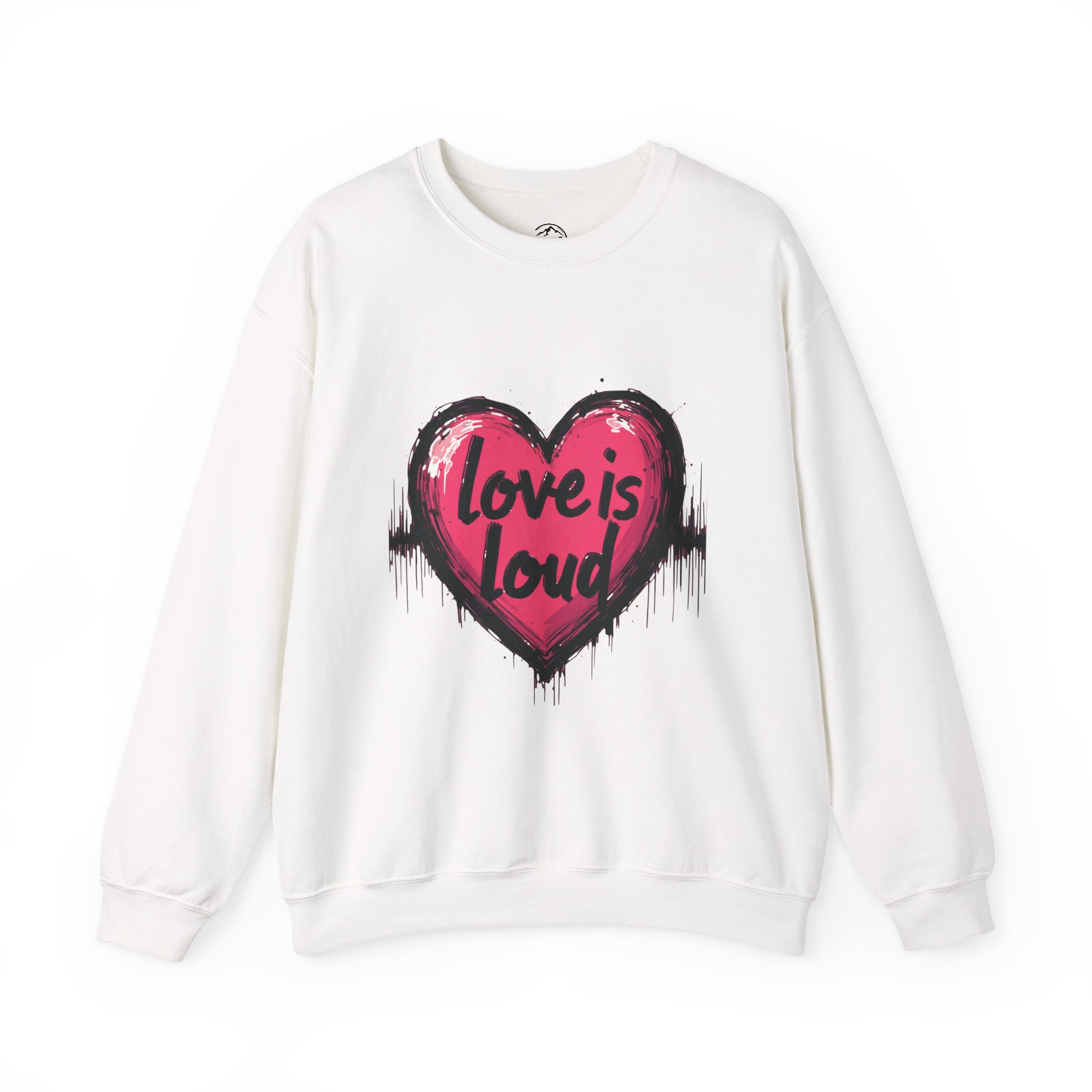 Love is Loud Heavy Blend Sweatshirt, Unisex Crewneck, Cozy Apparel, Heart Design, Valentine's Gift, Casual Wear - Image 9