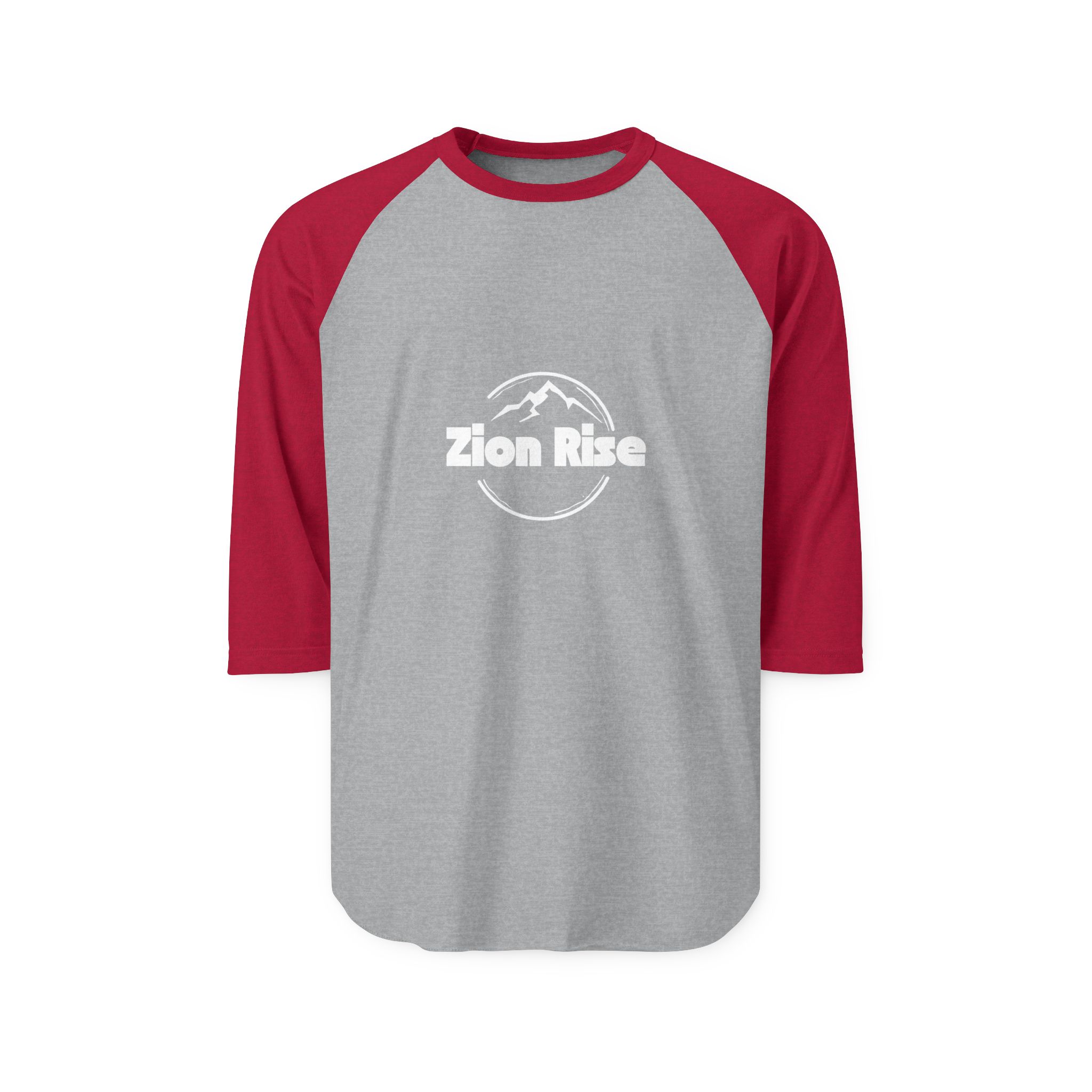 Zion Rise mountain logo Raglan Shirt | 3/4 sleeve baseball tee - Image 6