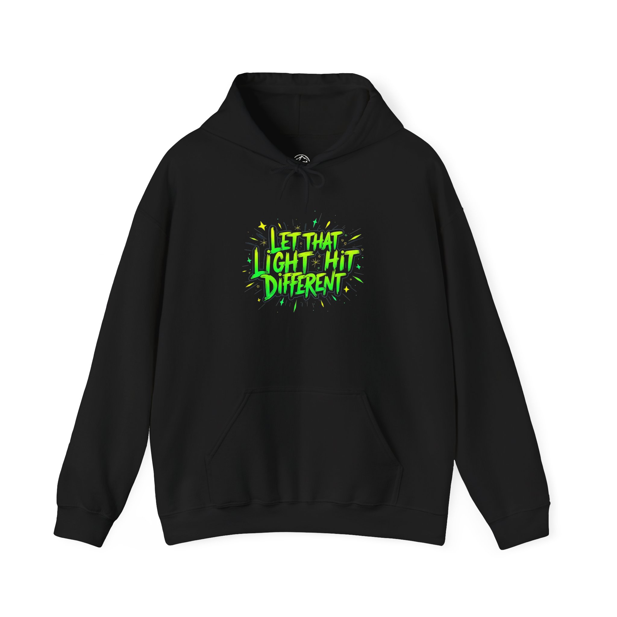 Vibrant Hoodie for Mindful Living, Let That Light Hit Different Sweatshirt, Cozy Gift for Her, Perfect for Spring, Casual Everyday Wear - Image 3