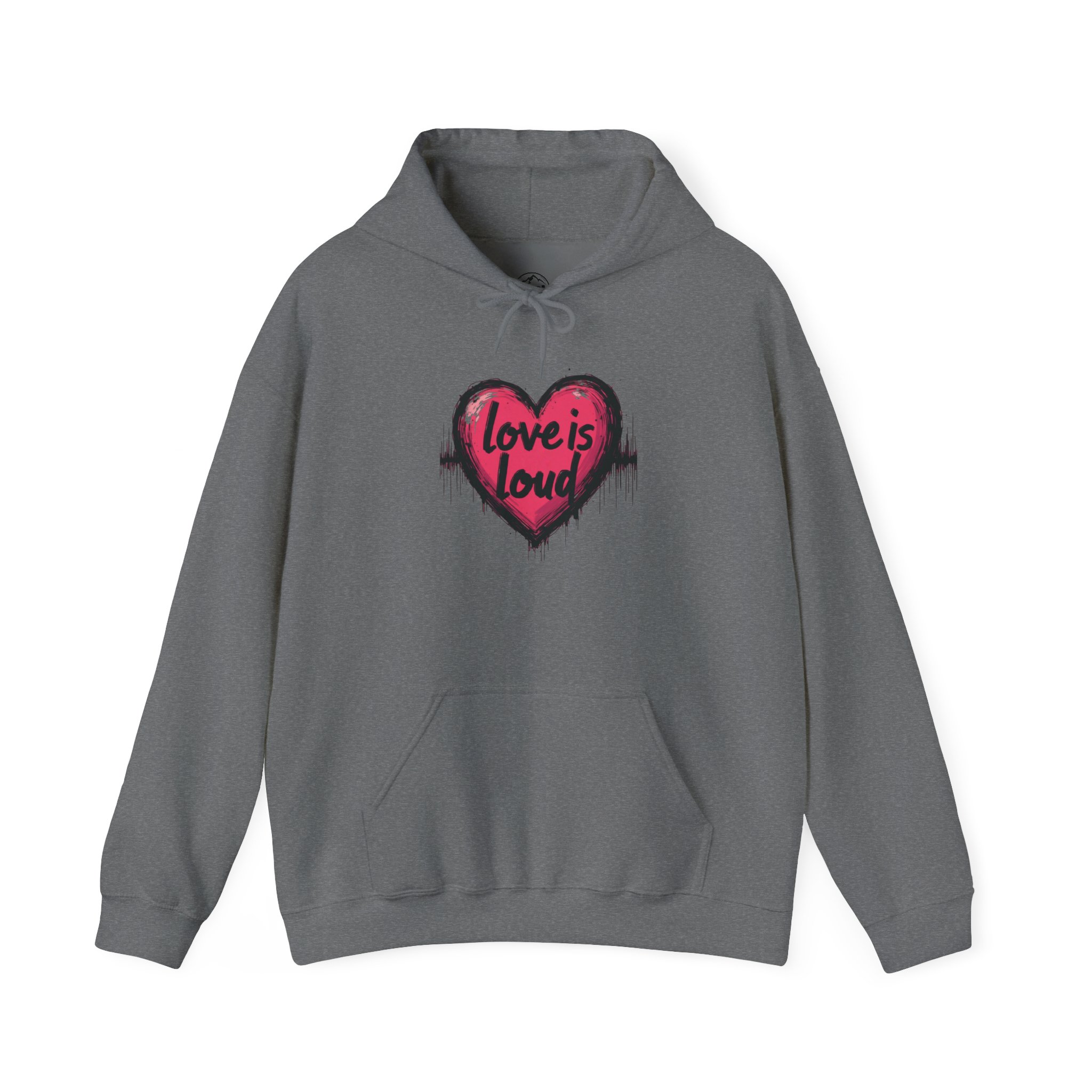 Love is Loud Hooded Sweatshirt, Cozy Unisex Hoodie for Everyday Wear, Gifts for Her, Comfortable Sweatshirt, Valentine's Day Apparel - Image 6