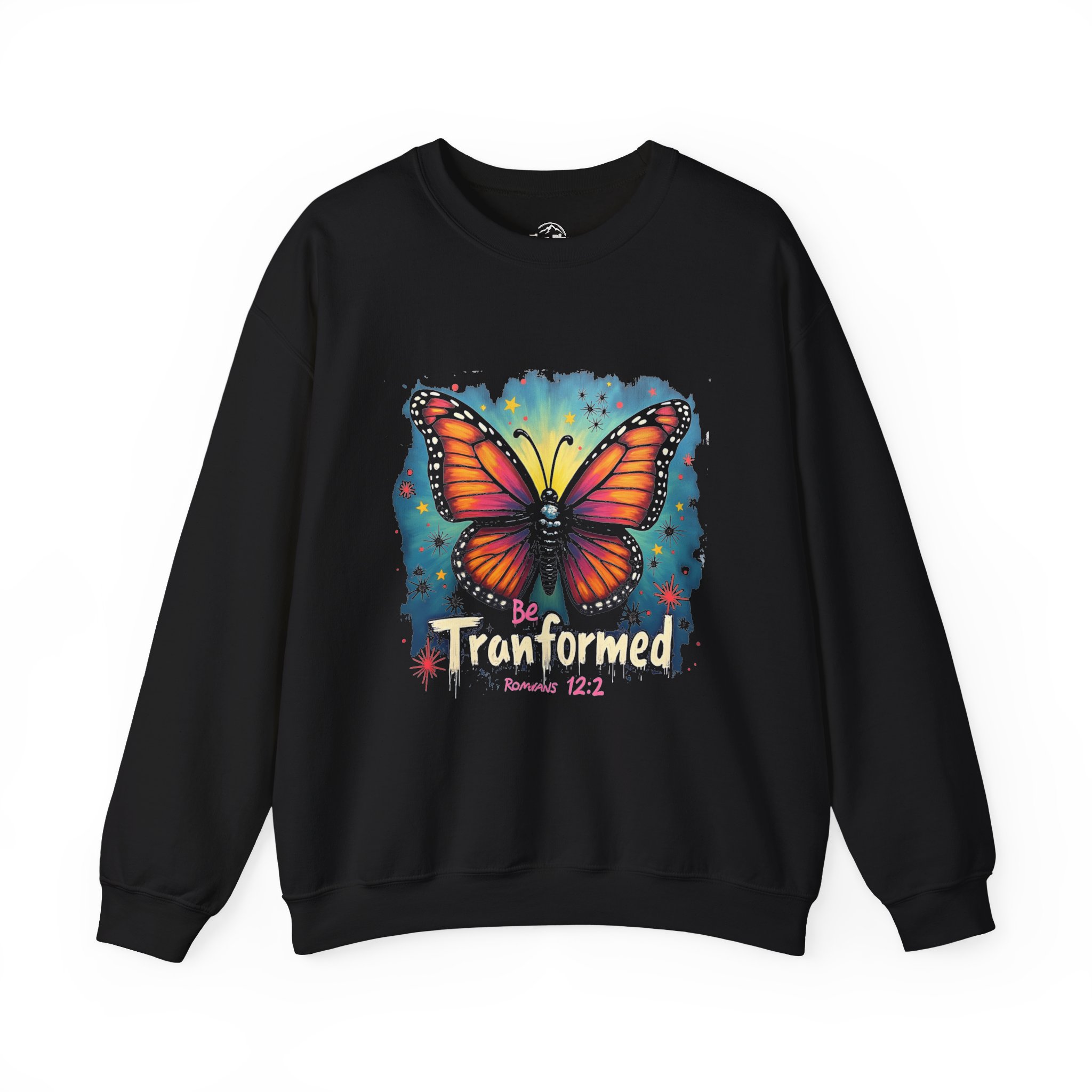 Transformed Butterfly sweatshirt | Christian Scripture Romans 12:2, Monarch Wings, Faith Apparel - Image 3