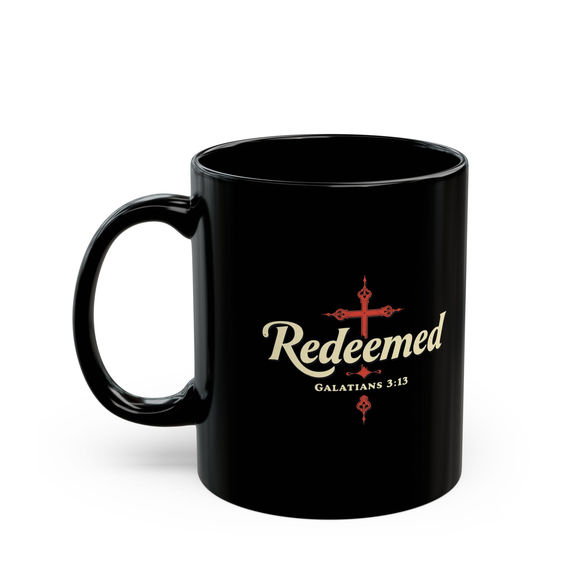 Faith-Inspired Black Mug - Redeemed Design for Coffee Lovers, Inspirational Gift, Christian Home Decor, Bible Verse, 11oz or 15oz - Image 4