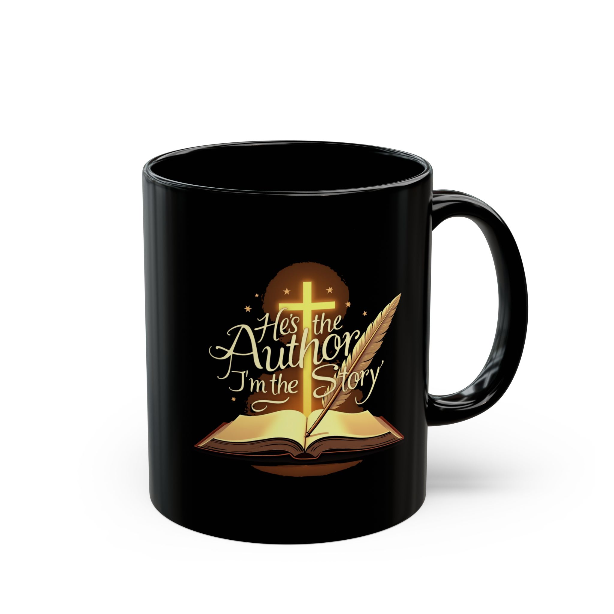 Faith-Inspired Black Mug: Perfect Gift for Writers, Christians, and Book Lovers | 11oz or 15oz | Inspirational Coffee Cup - Image 6